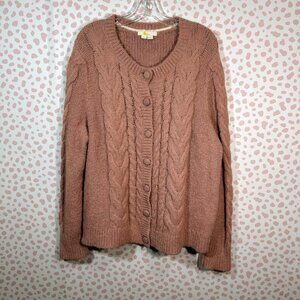 Boden Size 16/18 XL Blush Pink Alpaca Blend Fuzzy Cozy Sweater Cardigan Fall